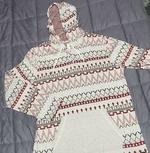 ON THE BYAS Hoodie Mens Large Grey And Red Detail